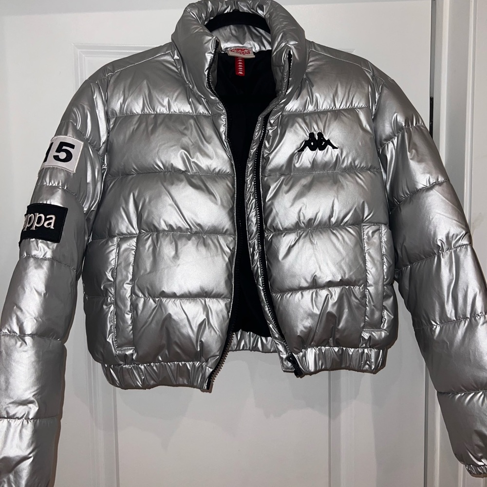 Kappa silver crop puffer XS